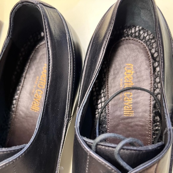 NWT Roberto Cavalli Black Oxford Shoes with Polished Leather Finish - Picture 6 of 11